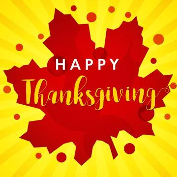 Happy thanksgiving red maple leaf banner Stock Illustration