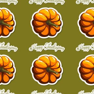 Happy Thanksgiving Seamless Pattern Stock Illustration