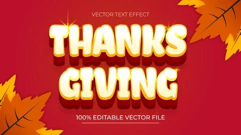 Happy thanksgiving text editable text effect autumn fest day イラスト素材