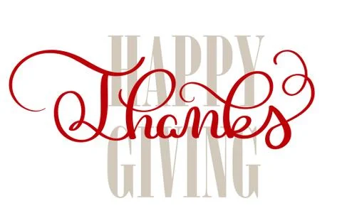Happy thanksgiving text on white background. Hand drawn Calligraphy lettering 스톡 일러스트