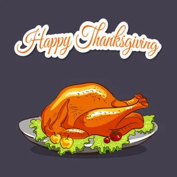 Happy Thanksgiving Turkey Stock Illustration