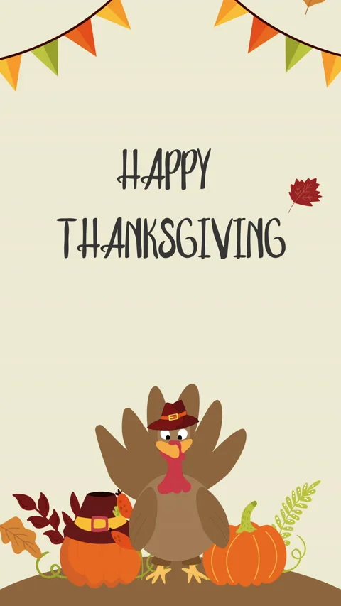 Happy Thanksgiving Vertical Animation fo... | Stock Video | Pond5