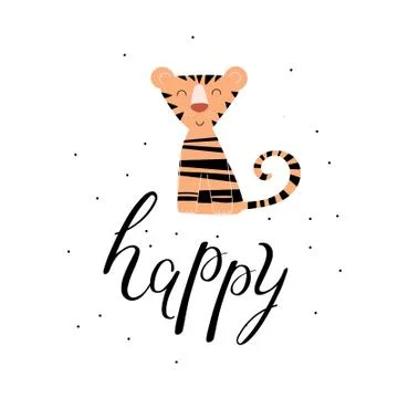 Happy tiger Stock Illustration