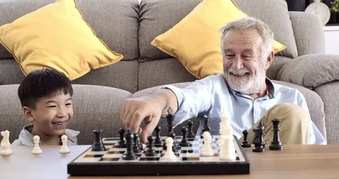 Happy time playing some chess. Stock Footage 105962981