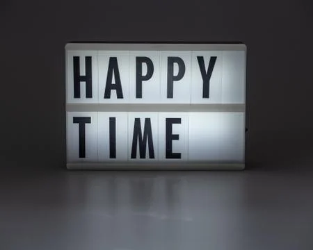 'HAPPY TIME' in retro lightbox Stock Photos