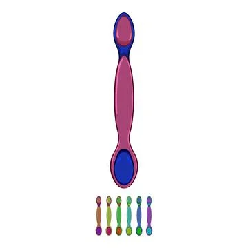 Happy toddler spoon cartoon vector graphic Stock Illustration