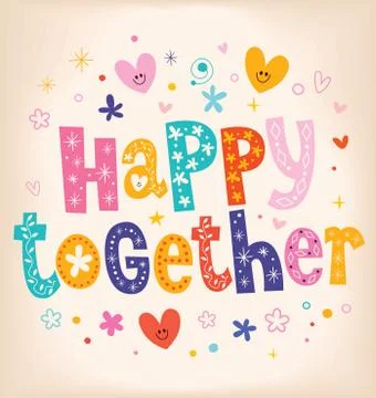 Happy together decorative type design Stock-Illustration