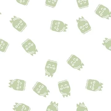 Happy tooth glyph seamless pattern Illustrazione stock