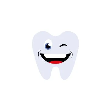 Happy Tooth logo or icon design Stock Illustration