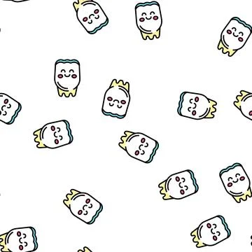 Happy tooth vector seamless pattern Illustrazione stock