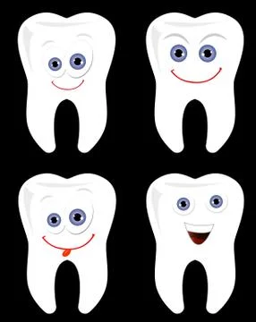 Happy tooth vector set Stock Illustration