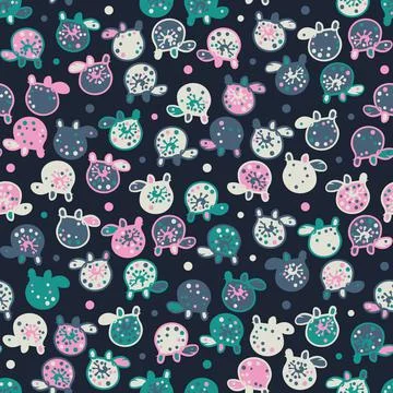 Happy tortoise vector pattern on a dark background Stock Illustration