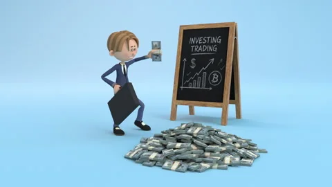 Happy trader dance – 3d render looped. Vídeo Stock 336440875