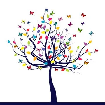 Happy tree Stock Illustration