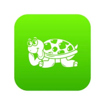 Happy turtle icon, simple style Stock Illustration