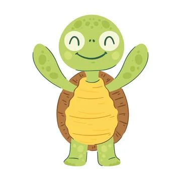 Happy turtle illustration Illustrazione stock