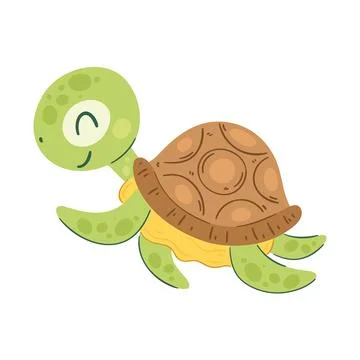 Happy turtle mascot design Stock Illustration