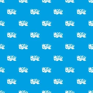 Happy turtle pattern seamless blue Illustrazione stock