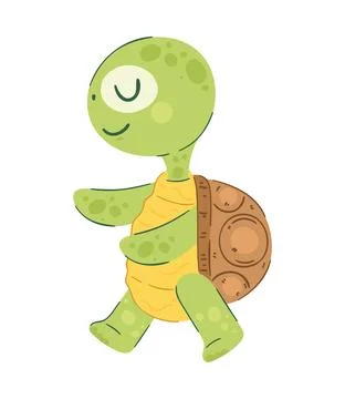 Happy turtle standing design Illustrazione stock