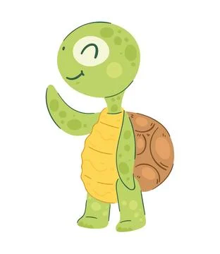 Happy turtle standing Illustrazione stock