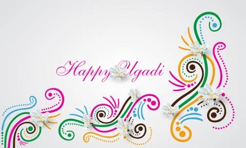 Happy Ugadi doodle Stock Illustration
