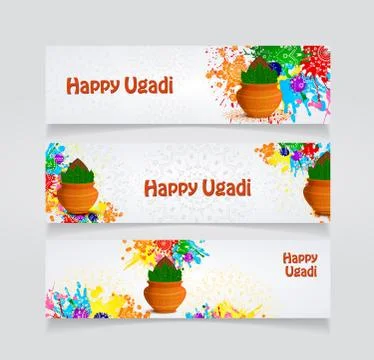 Happy Ugadi flyer Stock Illustration
