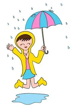 Happy Under The Rain Stock Illustration