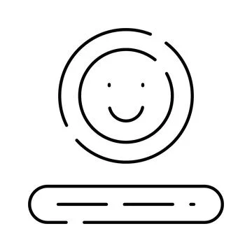 Happy user interface icon with progress bar 스톡 일러스트