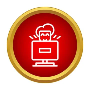 Happy user viewing online content on computer monitor イラスト素材