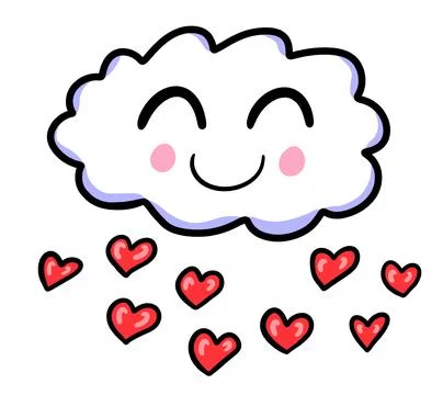 Happy Valentine Cloud Stock Illustration