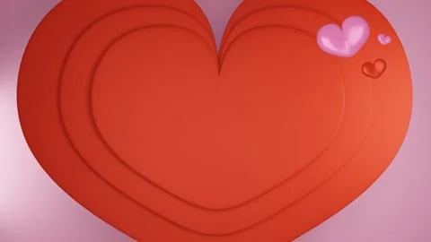 Happy valentine day congratulation with red 3d heart shapes Stock Footage 257512349