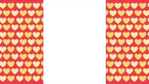 Happy Valentine day with pattern love background animation ribbon Stock Footage 99673365