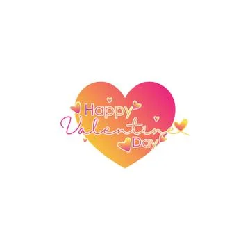 Happy valentine day vector design background, with the concept of typography  Illustrazione stock