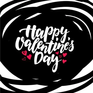 Happy Valentine s Day vector lettering . Isolated handwriting calligraphy lov Stock Illustration