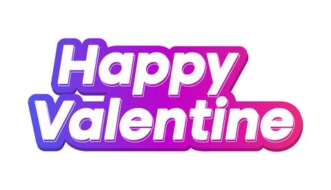 Happy valentine text effect 3D design Illustrazione stock