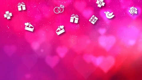 Happy Valentine Theme Particles Background 動画素材 123688519