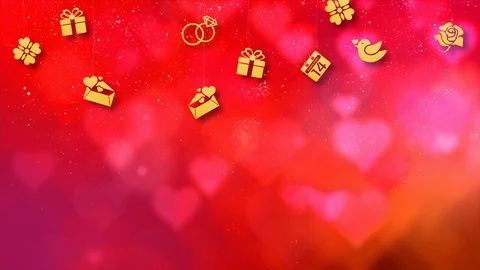 Happy Valentine Theme Particles Background Stock Footage 123745898