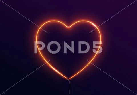 My love neon heart icons for valentines day. vector illustration