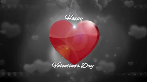 Happy valentines day background red and blackwhite Video stock 45809461