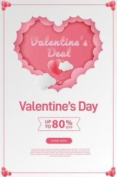 Happy valentine's day banners or card illustration couple love and tree paper Stock Illustration