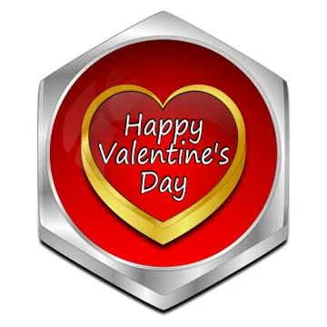 Happy Valentine's Day button - 3D illustration Illustrazione stock
