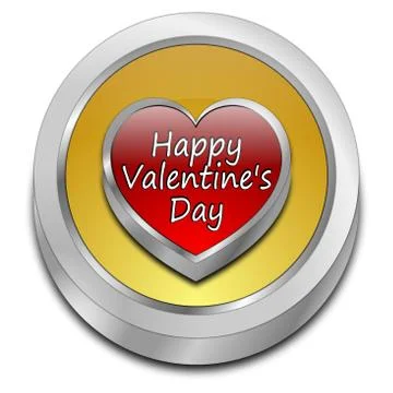 Happy Valentine's Day button Illustrazione stock
