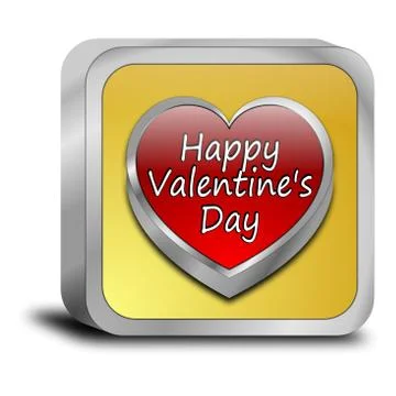 Happy Valentine's Day button Stock Illustration