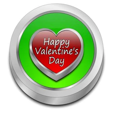 Happy Valentine's Day button Stock Illustration