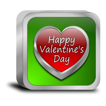 Happy Valentine's Day button Stock Illustration