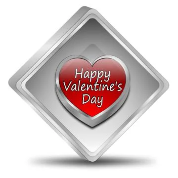 Happy Valentine's Day button Stock Illustration