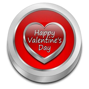Happy Valentine's Day button Stock Illustration