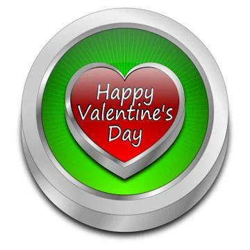 Happy Valentine's Day button Stock Illustration