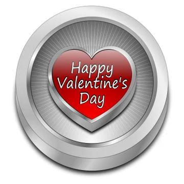 Happy Valentine's Day button Stock Illustration