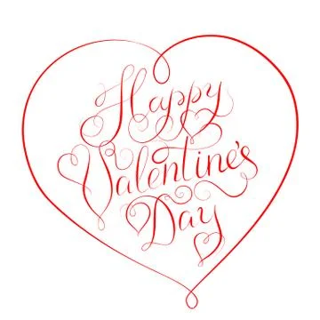 Happy Valentines Day - calligraphy lettering Illustrazione stock